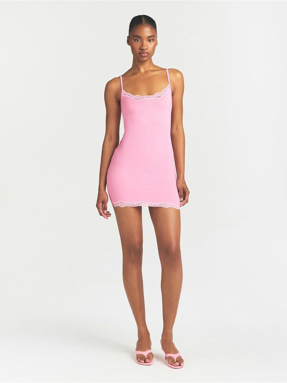 Nwt Limited Edition Skims Fits Everybody Lace Slip Dress In Cherry Blossom (2x)